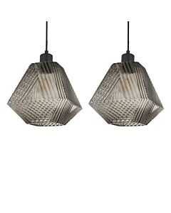 Set of 2 Prism - Smokey Glass Easy Fit Glass Pendant Shades