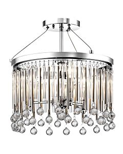 Kichler Lighting - Piper - KL-PIPER-SF-PC - Chrome Clear Crystal Glass 3 Light Flush Ceiling Light