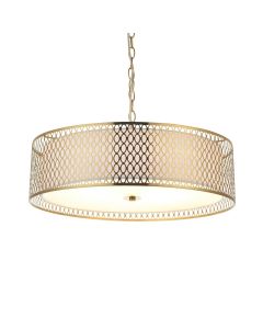 Endon Lighting - Cordero - 101569 - Gold Frosted Glass White 3 Light Ceiling Pendant Light