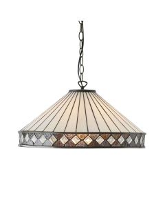 Interiors 1900 - Fargo - 64147 - Dark Bronze Tiffany Glass Ceiling Pendant Light