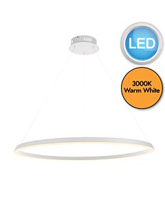 Endon Lighting - Staten - 80629 - LED White Ceiling Pendant Light