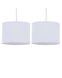 Set of 2 White Pleated 33cm Pendant Lightshades