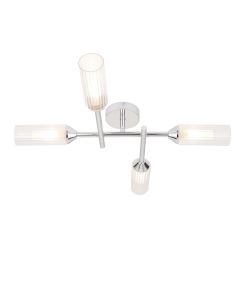 Westchester - Chrome & Clear Glass 4 Light IP44 Bathroom Ceiling Light