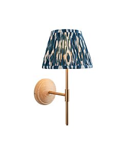 Endon Lighting - Wood T Bar & Ikat 20cm - 116113 - Ash Wood Blue Wall Light