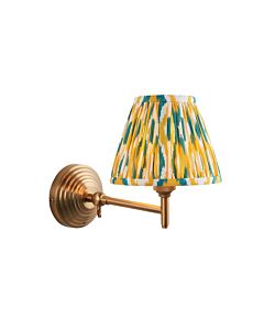 Endon Lighting - Obelisk Fold & Ikat 16cm - 115732 - Aged Brass Yellow Jade Wall Light