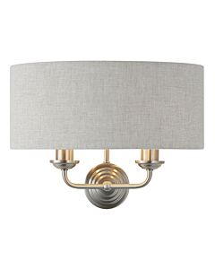 Endon Lighting - Highclere - 94403 - Brushed Chrome Natural 2 Light Wall Light