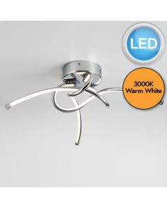 Twist - Chrome LED Flush Ceiling Light