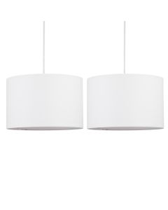 Set of 2 White 25cm Ceiling Light Shades