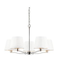 Endon Lighting - Harvey - 73022 - Nickel Vintage White 5 Light Ceiling Pendant Light