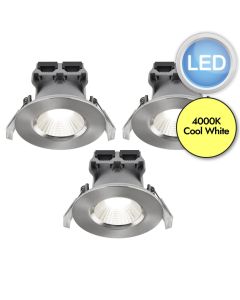 Nordlux - Set of 3 Fremont 3-Kit IP65 4000K - 2310056032 - LED Steel IP65 Bathroom Recessed Ceiling Downlights