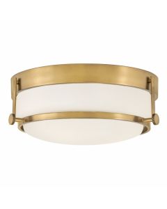 Hinkley Lighting - Harper - HK-HARPER-F-HB - Heritage Brass Opal Glass 3 Light Flush Ceiling Light