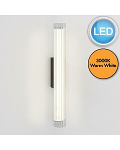 Astro Lighting - io - 1409059 - LED Black Clear Ribbed Glass IP44 Bathroom Strip Wall Light