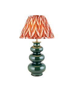 Endon Lighting - Monroe & Zigzag 30cm - 116476 - Green Aged Brass Orange Ceramic Table Lamp With Shade