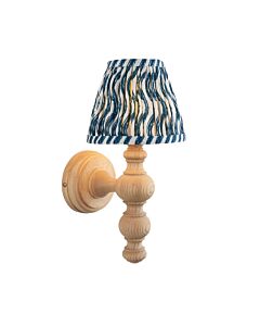 Endon Lighting - Bibury & Ripple 16cm - 114300 - Ash Wood Aged Brass Blue Wall Light