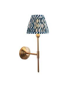 Endon Lighting - Obelisk T Bar & Ripple 16cm - 115688 - Aged Brass Blue Wall Light