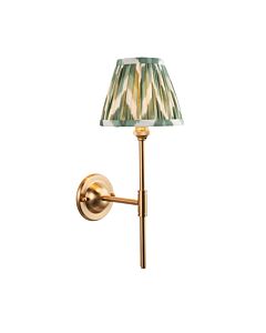 Endon Lighting - Dome T Bar & Zigzag 16cm - 115614 - Aged Brass Green Wall Light