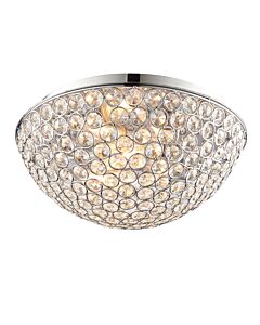 Endon Lighting - Chryla - 60103 - Chrome Clear Crystal Glass 3 Light IP44 Bathroom Ceiling Flush Light
