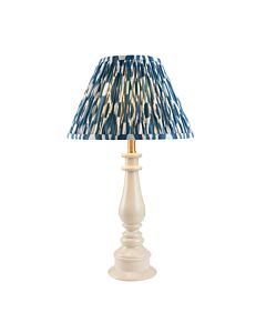 Endon Lighting - Myrtle & Ikat 30cm - 114961 - White Warm Brass Blue Table Lamp With Shade