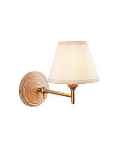 Endon Lighting - Wood Fold & Ivy 16cm - 115867 - Ash Wood Vintage White Wall Light