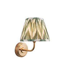 Endon Lighting - Step Arc & Zigzag 20cm - 116050 - Aged Brass Green Wall Light