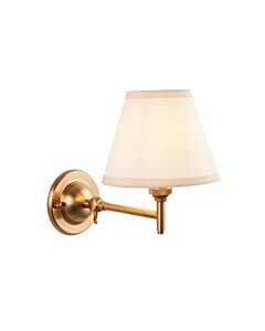 Endon Lighting - Dome Fold & Ivy 16cm - 115651 - Aged Brass Vintage White Wall Light