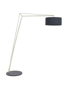 Presence - Satin Brass Floor Lamp with Black Shade