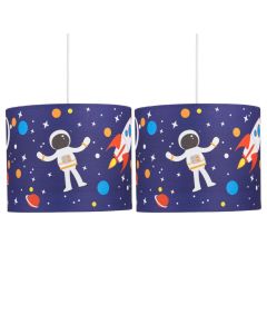 Set of 2 Space Rocket 25cm Light Shades