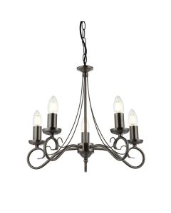 Endon Lighting - Trafford - 180-5AS - Antique Silver 5 Light Chandelier