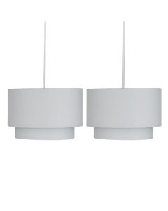 Pair of Light Grey 2 Tier Ceiling Light Shades