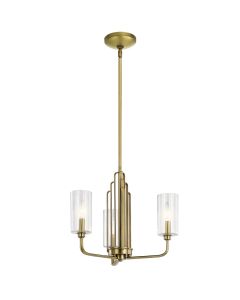 Quintiesse - Kimrose - QN-KIMROSE3-BNB - Natural Brass Clear Glass 3 Light Ceiling Pendant Light