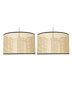 Set of 2 Woven - 40cm Wicker Easy Fit Pendant Shades