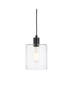 Endon Lighting - Toledo - 95472 - Black Clear Glass Ceiling Pendant Light