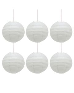 Pack of 6 - White Paper Lantern 30cm Pendant Shades