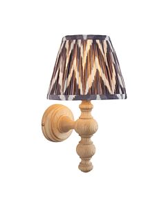 Endon Lighting - Bibury & Zigzag 20cm - 114320 - Ash Wood Aged Brass Grey Wall Light