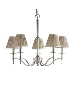 Interiors 1900 - Stanford - 63631 - Nickel Beige 5 Light Chandelier