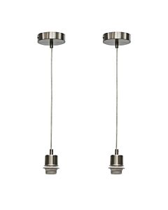 Set of 2 Carss - Satin Nickel Ceiling Pendant Flex Suspension Kits for Easy Fit Shades