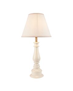 Endon Lighting - Myrtle & Ivy 25cm - 116329 - White Warm Brass Vintage Table Lamp With Shade