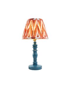 Endon Lighting - Bibury & Zigzag 20cm - 115090 - Blue Aged Brass Orange Table Lamp With Shade