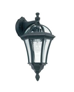 Endon Lighting - Drayton - YG-3501 - Black Clear Glass IP44 Outdoor Wall Light