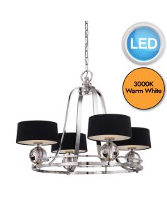 Quoizel Lighting - Uptown Gotham - QZ-GOTHAM4 - LED Silver Black 4 Light Ceiling Pendant Light