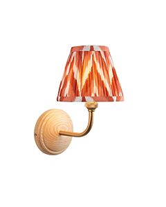 Endon Lighting - Wood Arc & Zigzag 16cm - 115815 - Ash Wood Orange Wall Light