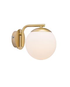 Nordlux - Grant - 47091025 - Brushed Brass Opal Glass Plug In Wall Light