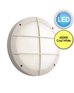 Saxby Lighting - Luik - 61652 & 69233 - LED White Opal 18w Gear Tray Grill Casing Outdoor Bulkhead Light