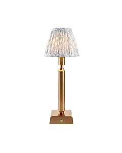 Endon Lighting - Trobridge Rechargeable & Leaf 16cm - 114860 - LED Aged Brass Blue Touch Table Lamp With Shade