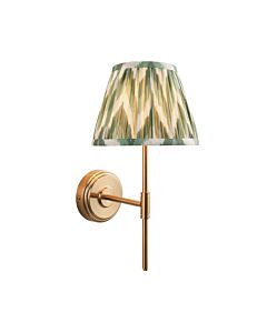 Endon Lighting - Step T Bar & Zigzag 20cm - 116065 - Aged Brass Green Wall Light