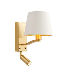 Endon Lighting - Harvey - 69092 - Gold Vintage White Reading Wall Light