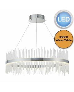 Peralta - LED Chrome Clear Glass Ceiling Pendant Light