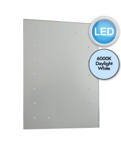 Saxby Lighting - Toba - 51898 - LED Mirrored Glass White 20 Light IP44 Bathroom Battery Operated Mirror