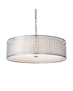 Endon Lighting - Cordero - 81969 - Satin Nickel White 3 Light Ceiling Pendant Light