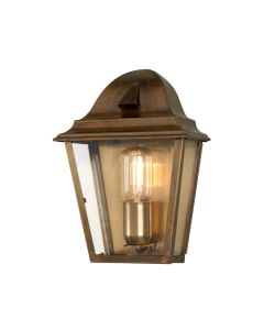 Elstead Lighting - St James - ST-JAMES-BRASS - Solid Brass Clear Glass IP44 Outdoor Half Lantern Wall Light